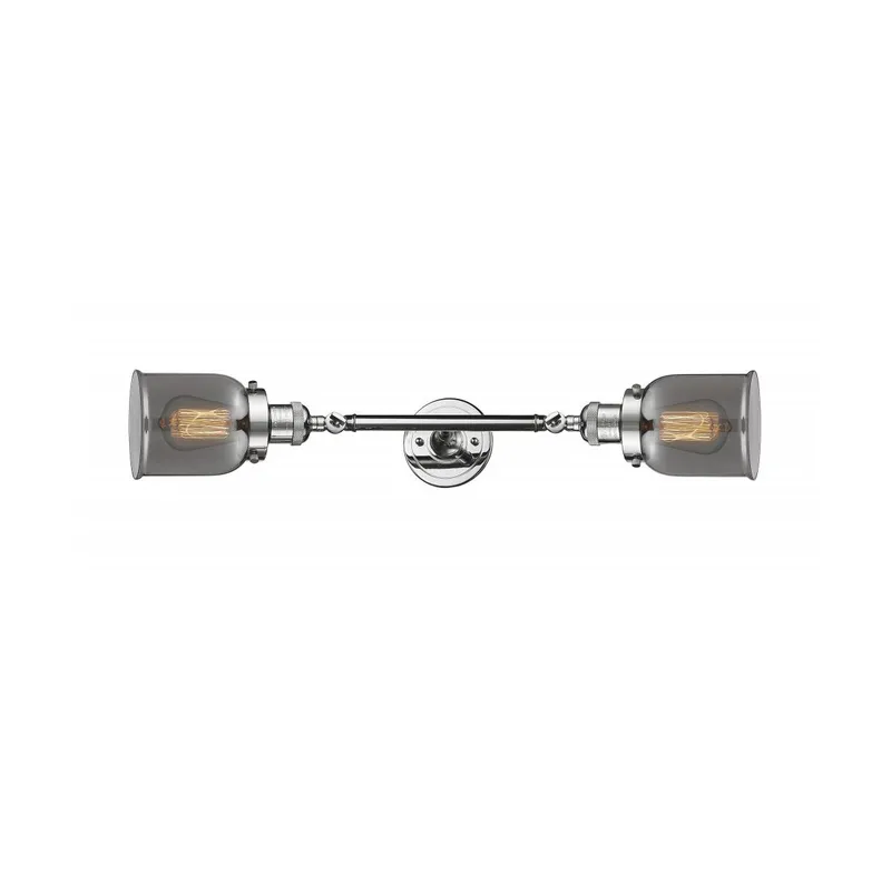 Franklin Restoration Small Bell LED 5 inch Polished Chrome Bath Vanity Light Wall Light in Plated Smoke Glass, Franklin Restoration