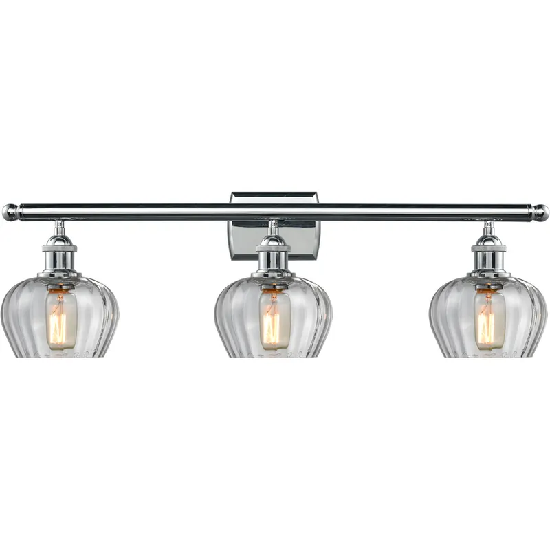 Ballston Fenton LED 26 inch Polished Chrome Bath Vanity Light Wall Light in Clear Glass, Ballston
