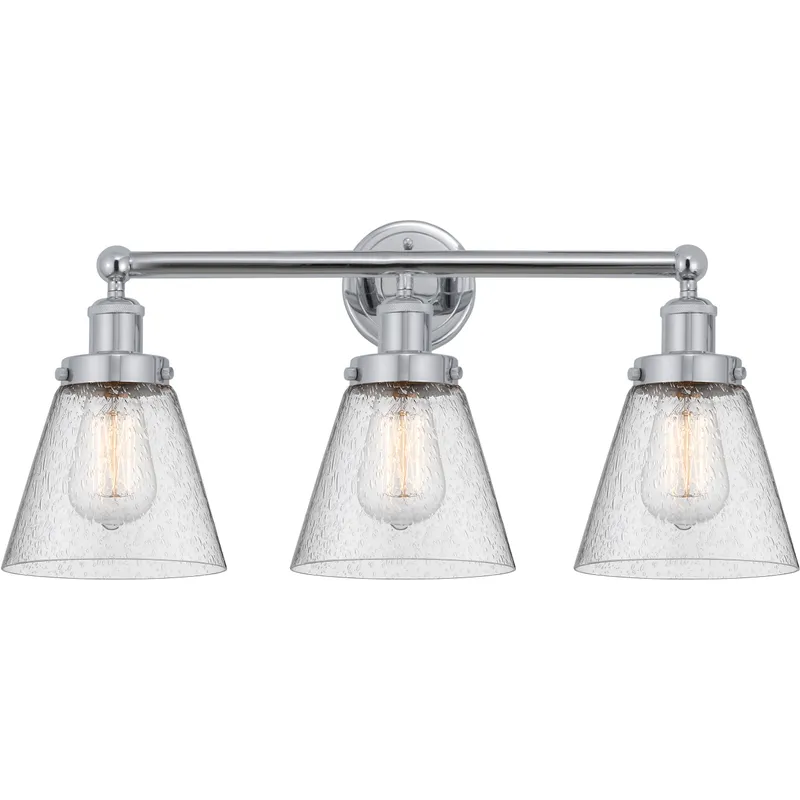 Cone 3 Light 24.5 inch Polished Chrome Bath Vanity Light Wall Light