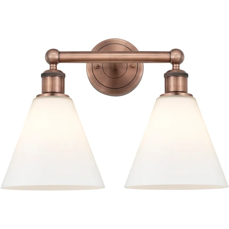 Berkshire 2 Light 17 inch Antique Copper Bath Vanity Light Wall Light in Matte White