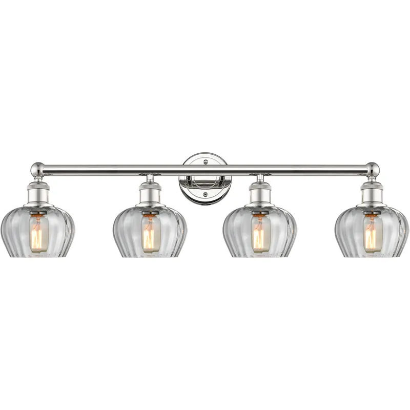 Fenton 4 Light 33.5 inch Polished Nickel Bath Vanity Light Wall Light in Clear