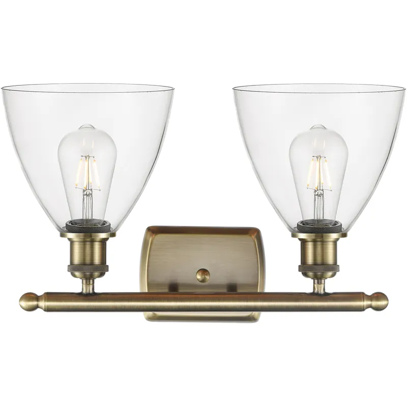 Ballston Ballston Dome LED 18 inch Antique Brass Bath Vanity Light Wall Light in Clear Glass