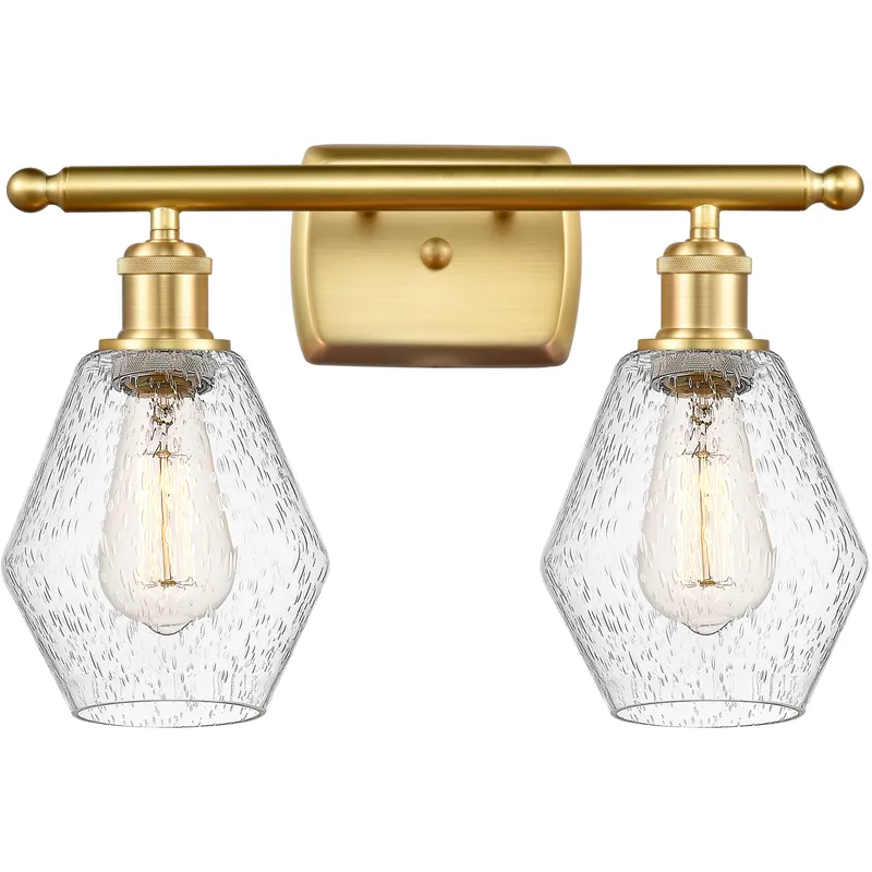 Ballston Cindyrella LED 16 inch Satin Gold Bath Vanity Light Wall Light in Seedy Glass