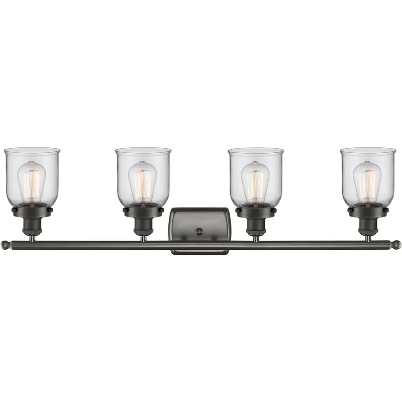Ballston Small Bell LED 36 inch Oil Rubbed Bronze Bath Vanity Light Wall Light in Clear Glass, Ballston