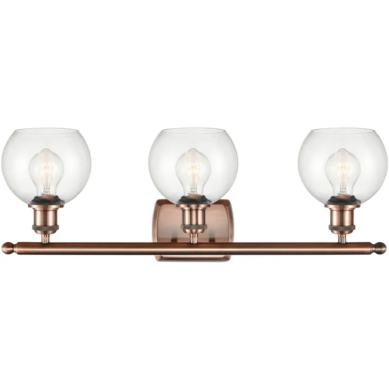 Ballston Athens LED 26 inch Antique Copper Bath Vanity Light Wall Light in Clear Glass