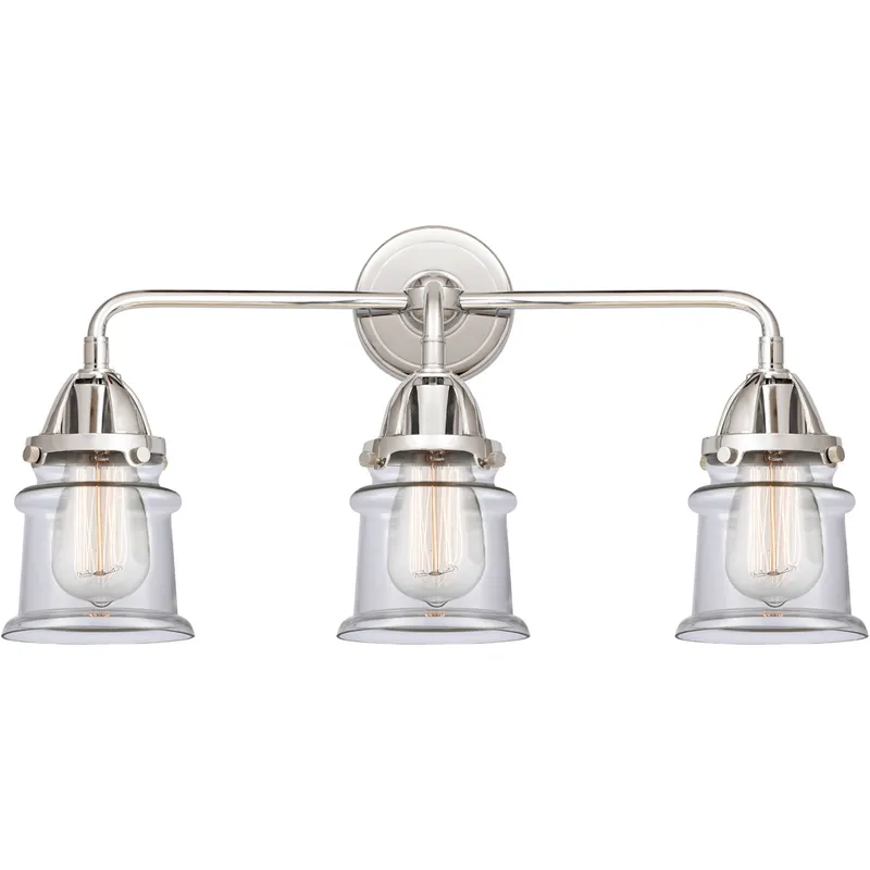 Nouveau 2 Small Canton LED 23.25 inch Polished Chrome Bath Vanity Light Wall Light in Clear Glass