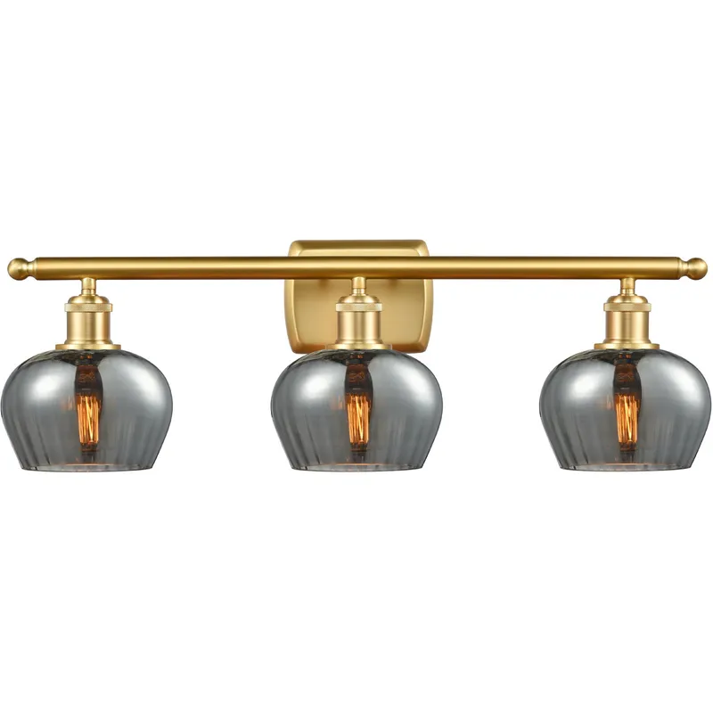 Ballston Fenton LED 26 inch Satin Gold Bath Vanity Light Wall Light in Plated Smoke Glass, Ballston