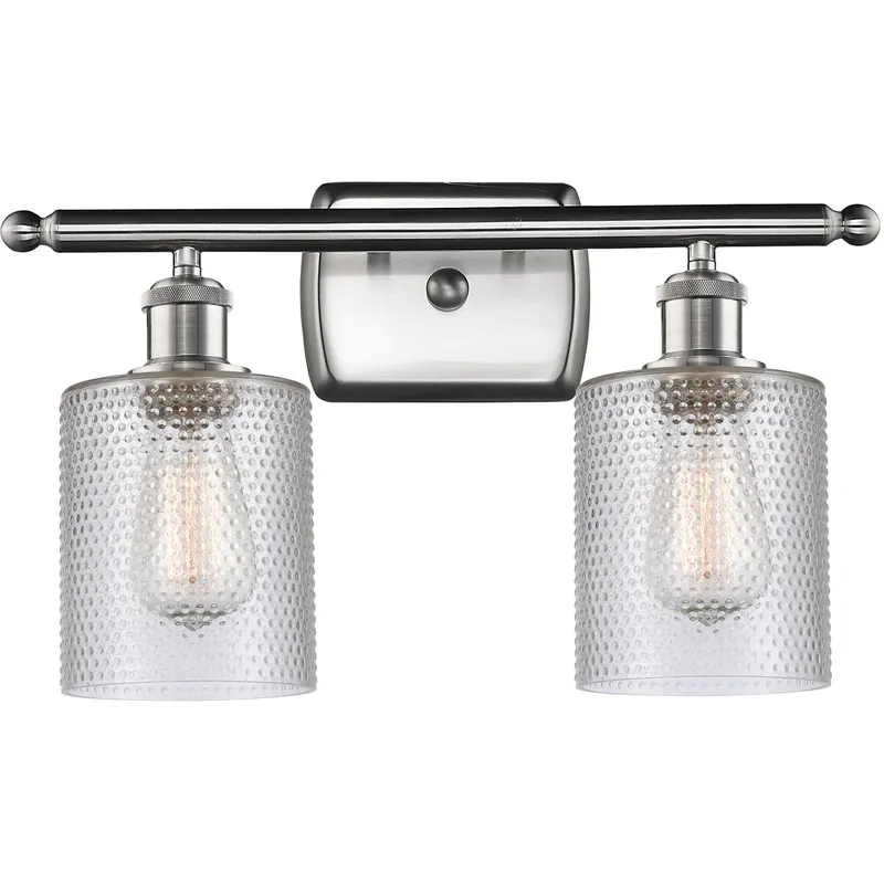 Ballston Cobbleskill LED 16 inch Brushed Satin Nickel Bath Vanity Light Wall Light in Clear Glass, Ballston