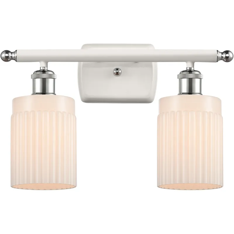 Ballston Hadley LED 16 inch White and Polished Chrome Bath Vanity Light Wall Light in Matte White Glass, Ballston
