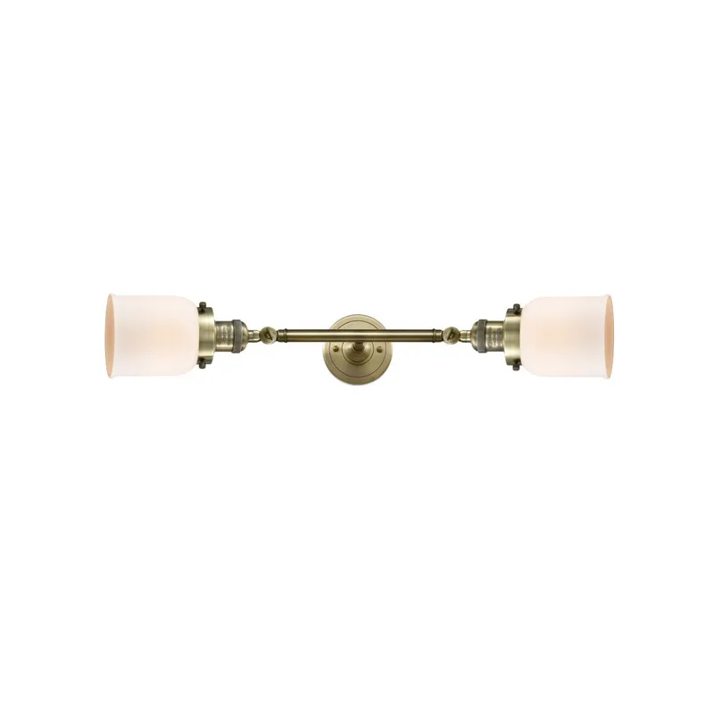 Franklin Restoration Small Bell LED 5 inch Antique Brass Bath Vanity Light Wall Light in Matte White Glass, Franklin Restoration