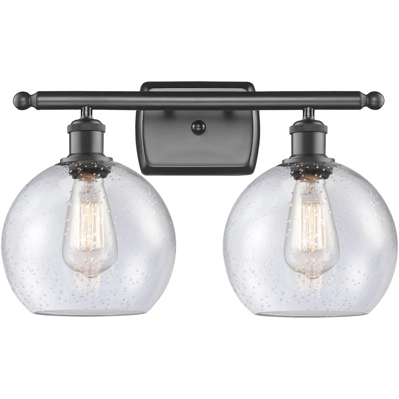 Ballston Athens LED 18 inch Oil Rubbed Bronze Bath Vanity Light Wall Light in Seedy Glass