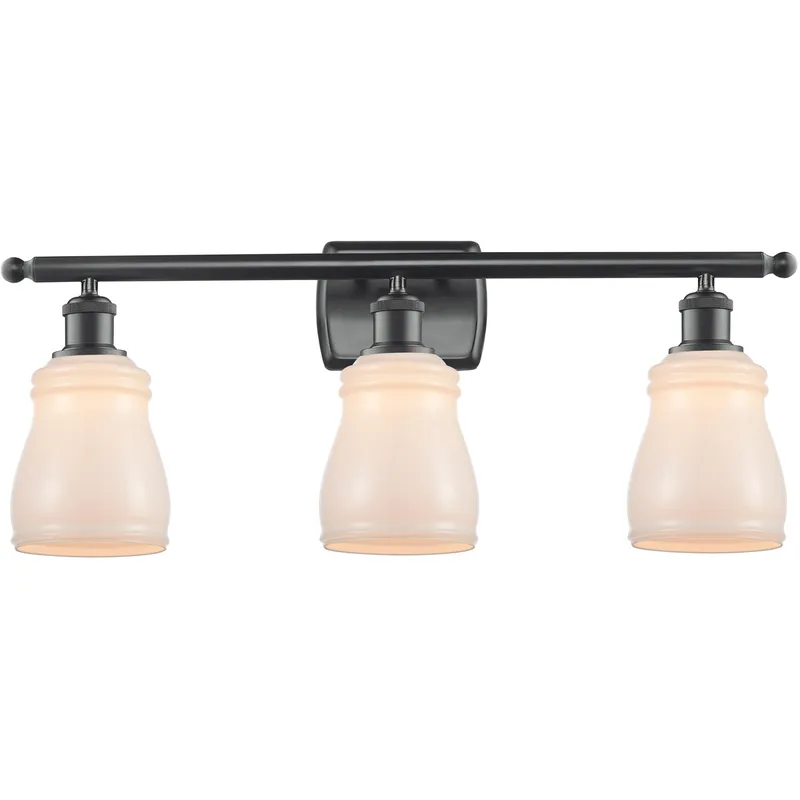 Ballston Ellery LED 26 inch Matte Black Bath Vanity Light Wall Light in White Glass, Ballston
