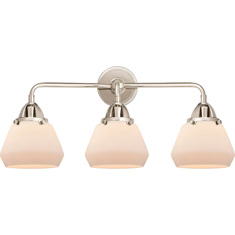 Nouveau 2 Fulton LED 24.75 inch Polished Nickel Bath Vanity Light Wall Light in Matte White Glass