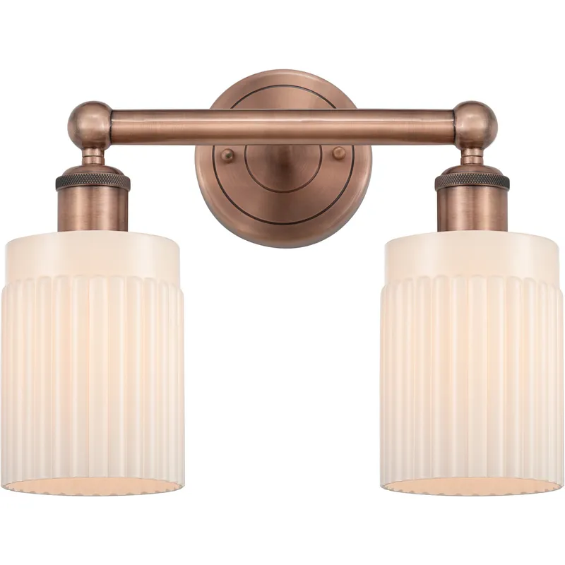 Hadley 2 Light 13.5 inch Antique Copper Bath Vanity Light Wall Light in Matte White