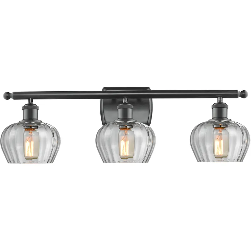 Ballston Fenton LED 26 inch Matte Black Bath Vanity Light Wall Light in Clear Glass, Ballston