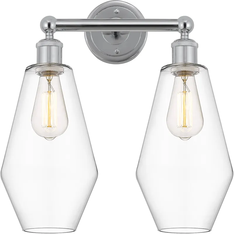 Cindyrella 2 Light 16 inch Polished Chrome Bath Vanity Light Wall Light in Clear Glass