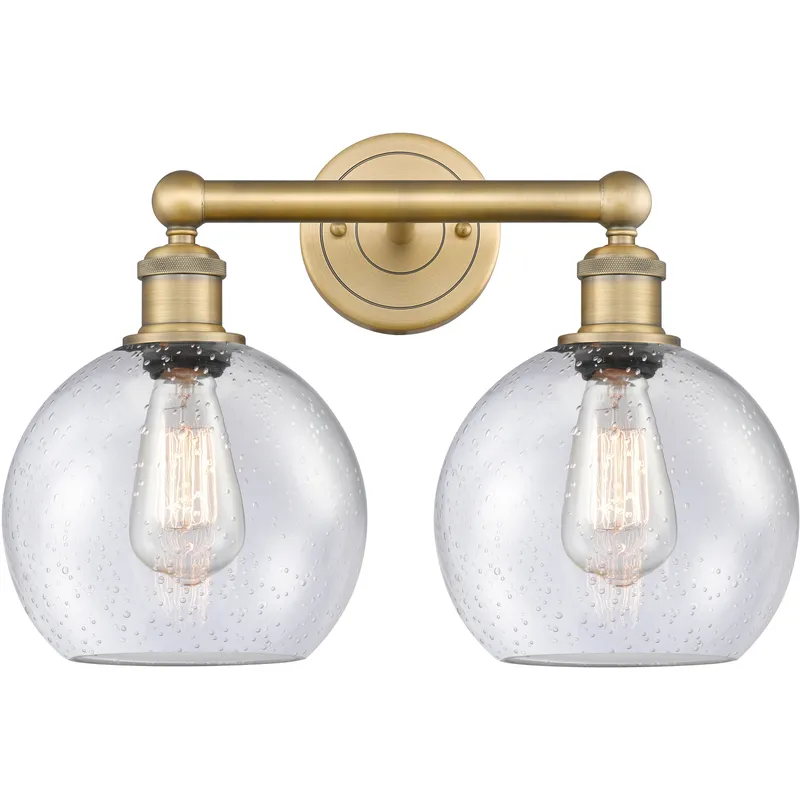 Athens 2 Light 17 inch Brushed Brass Bath Vanity Light Wall Light in Seedy