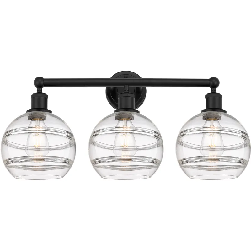 Edison Rochester 3 Light 26 inch Matte Black Bath Vanity Light Wall Light