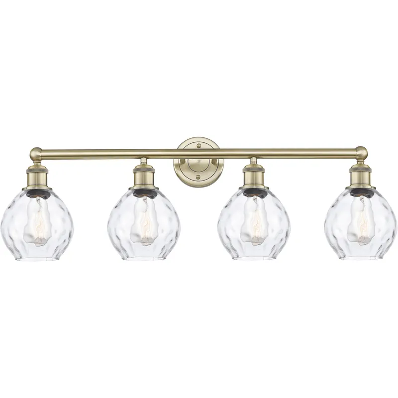 Waverly 4 Light 33 inch Antique Brass Bath Vanity Light Wall Light