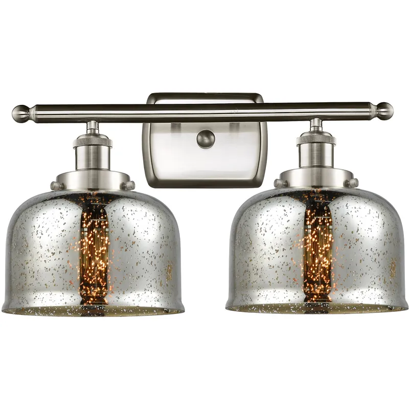 Ballston Bell 2 Light 16 inch Brushed Satin Nickel Bath Vanity Light Wall Light