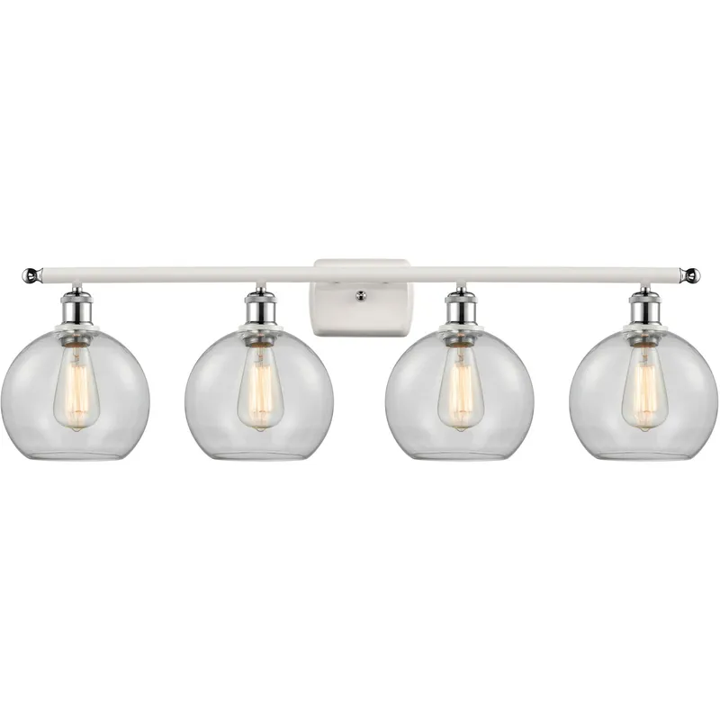 Ballston Athens 4 Light 36 inch White and Polished Chrome Bath Vanity Light Wall Light