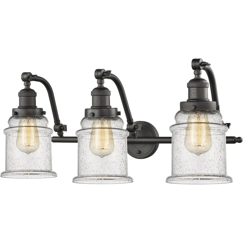 Franklin Restoration Canton LED 28 inch Oil Rubbed Bronze Bath Vanity Light Wall Light in Seedy Glass, Franklin Restoration