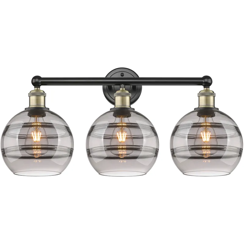 Edison Rochester 3 Light 26 inch Black Antique Brass Bath Vanity Light Wall Light