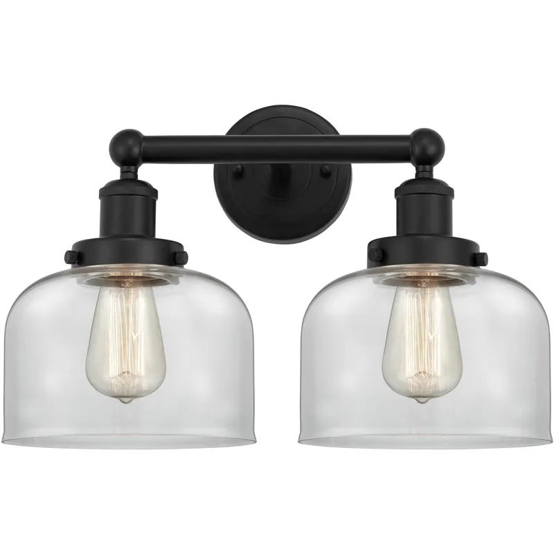 Bell 2 Light 15.5 inch Matte Black Bath Vanity Light Wall Light