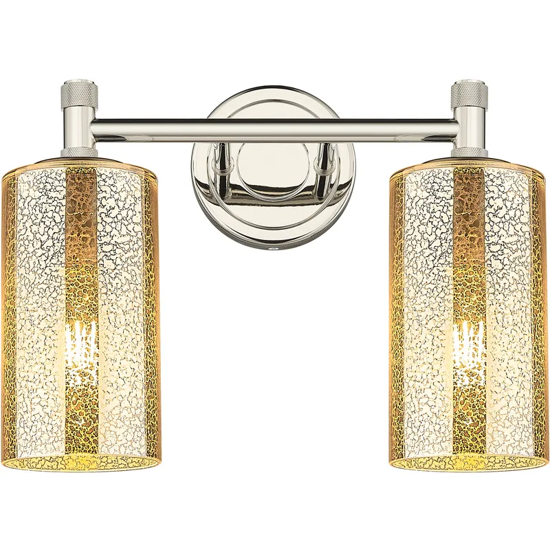 Downtown Urban Crown Point 2 Light 13.88 inch Polished Nickel Bath Vanity Light Wall Light in Mercury