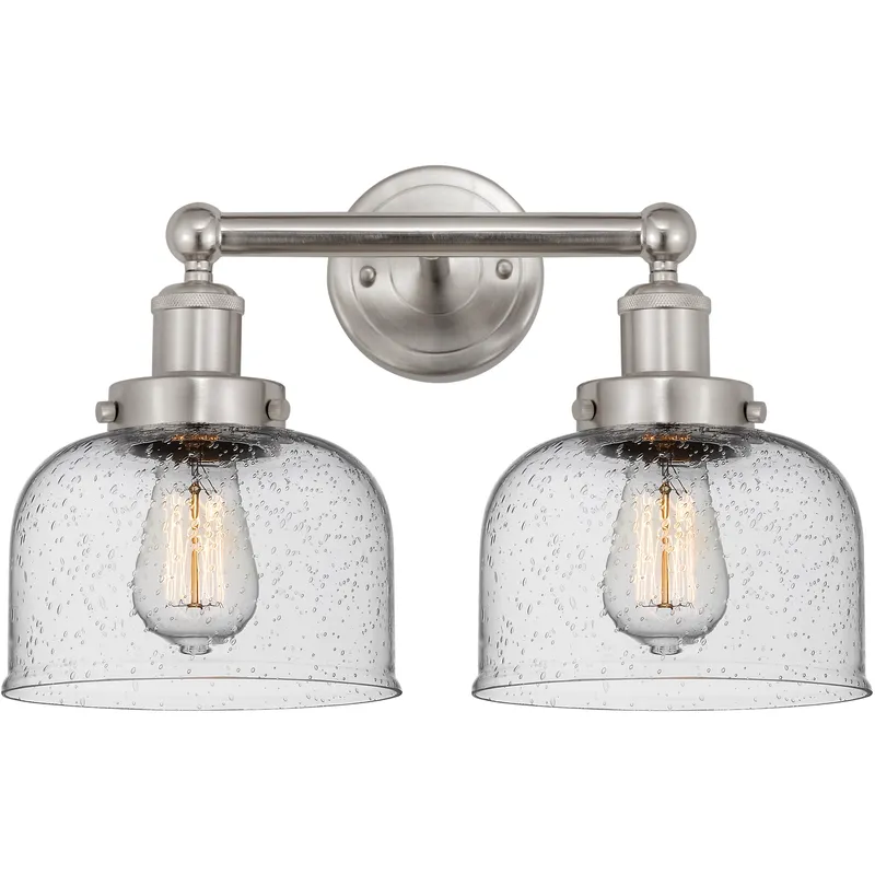 Bell 2 Light 15.5 inch Brushed Satin Nickel Bath Vanity Light Wall Light