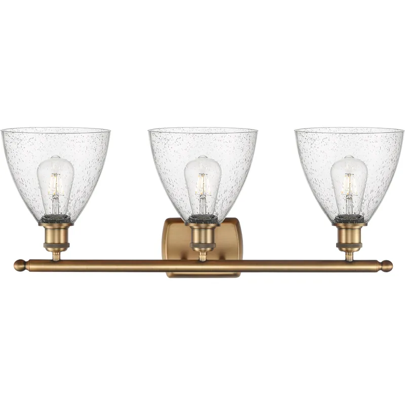 Ballston Ballston Dome LED 28 inch Brushed Brass Bath Vanity Light Wall Light in Seedy Glass