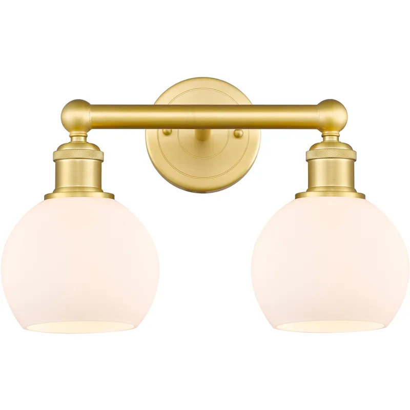 Athens 2 Light 15 inch Satin Gold Bath Vanity Light Wall Light in Matte White