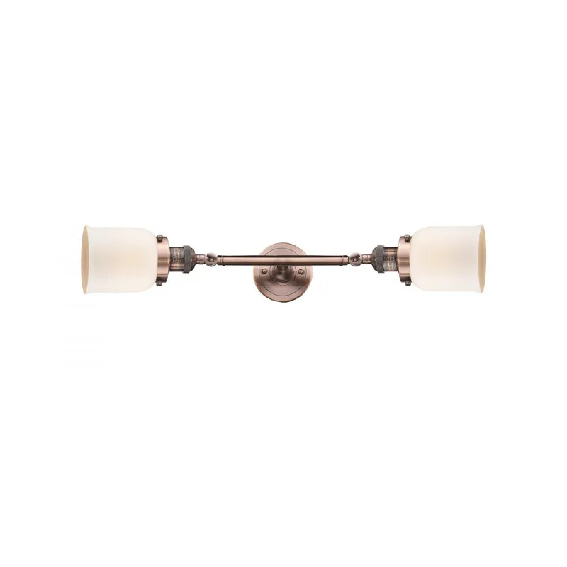 Franklin Restoration Small Bell LED 5 inch Antique Copper Bath Vanity Light Wall Light in Matte White Glass, Franklin Restoration