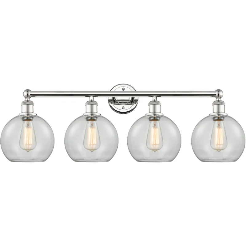 Athens 4 Light 35 inch Polished Nickel Bath Vanity Light Wall Light in Clear