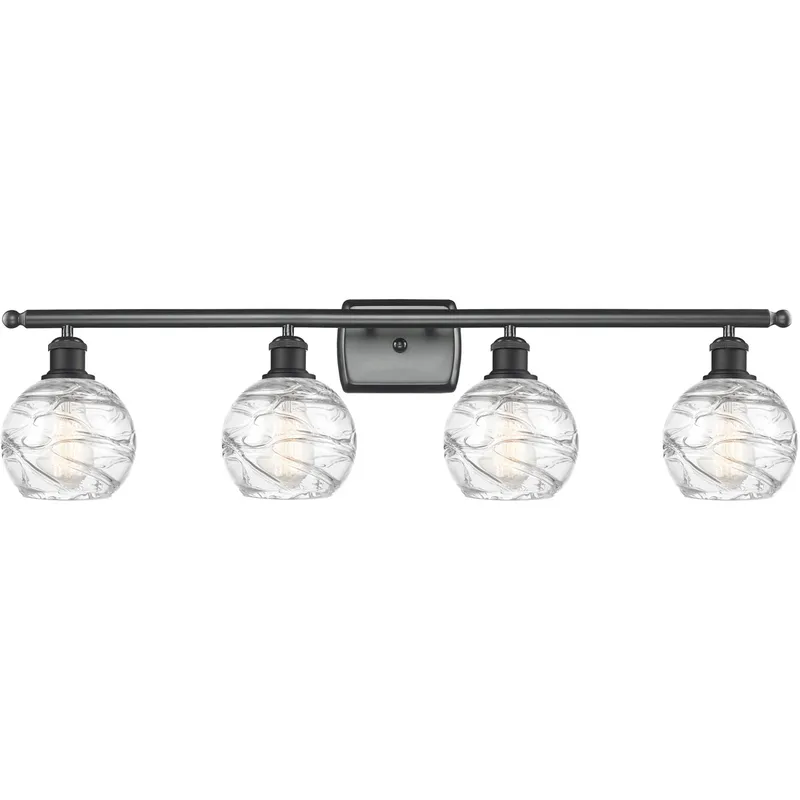Ballston Small Deco Swirl LED 36 inch Matte Black Bath Vanity Light Wall Light, Ballston