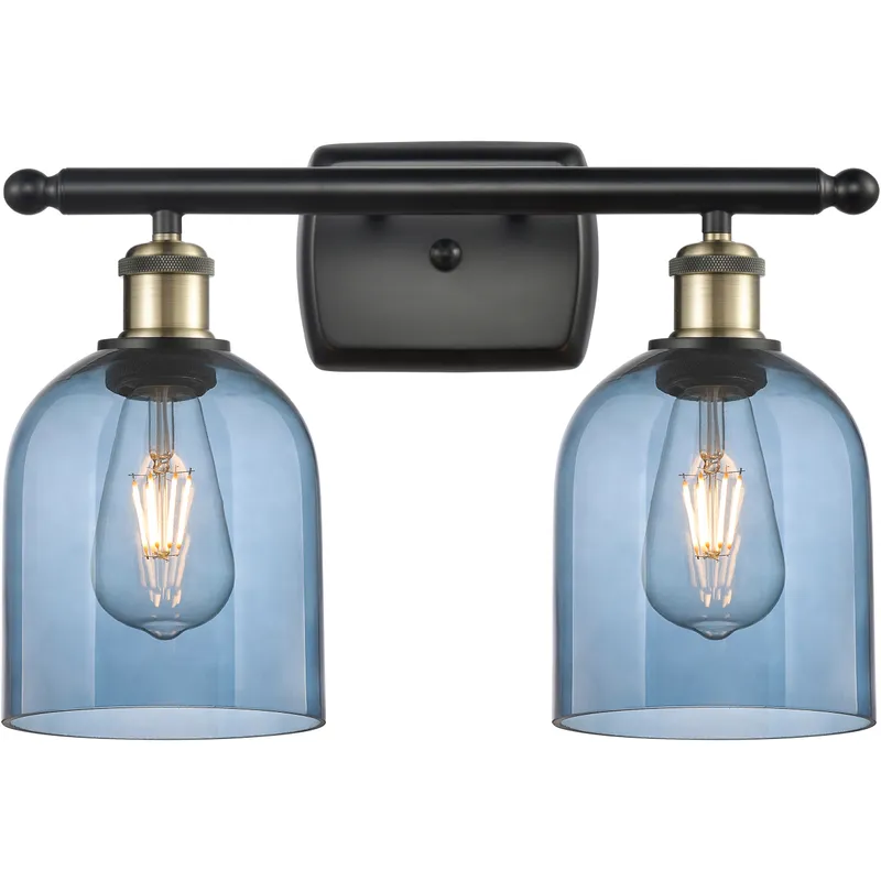 Ballston Bella 2 Light 15.5 inch Black Antique Brass Bath Vanity Light Wall Light