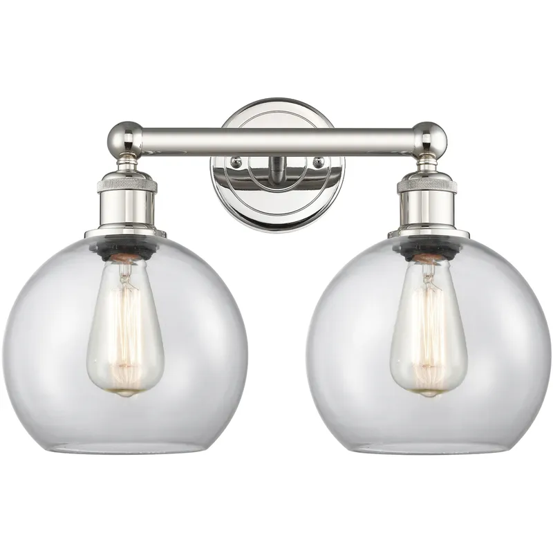 Athens 2 Light 17 inch Polished Nickel Bath Vanity Light Wall Light in Clear