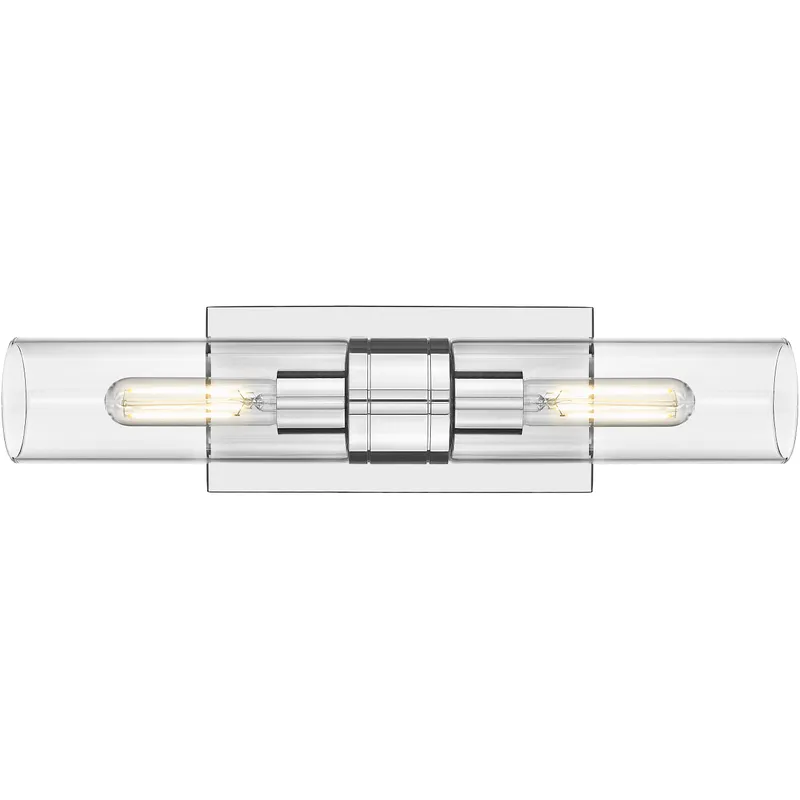 Ballston Urban 2 Light 18 inch Polished Chrome Bath Vanity Light Wall Light in Clear Glass