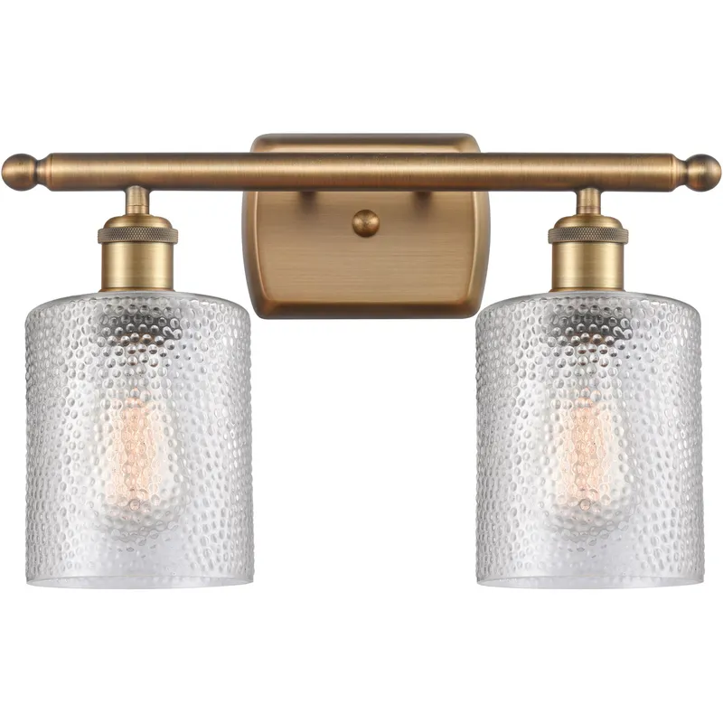 Ballston Cobbleskill LED 16 inch Brushed Brass Bath Vanity Light Wall Light in Clear Glass, Ballston