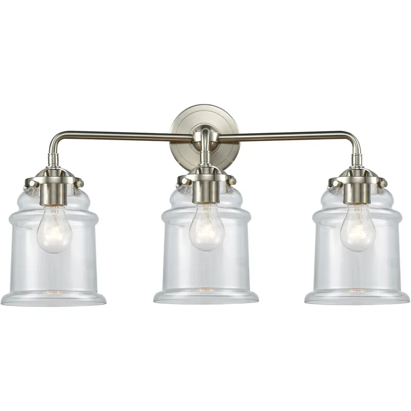 Nouveau Canton LED 24 inch Brushed Satin Nickel Bath Vanity Light Wall Light in Clear Glass, Nouveau
