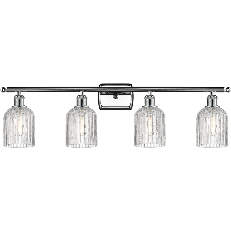 Bridal Veil 4 Light 35 inch Polished Chrome Bath Vanity Light Wall Light in Clear
