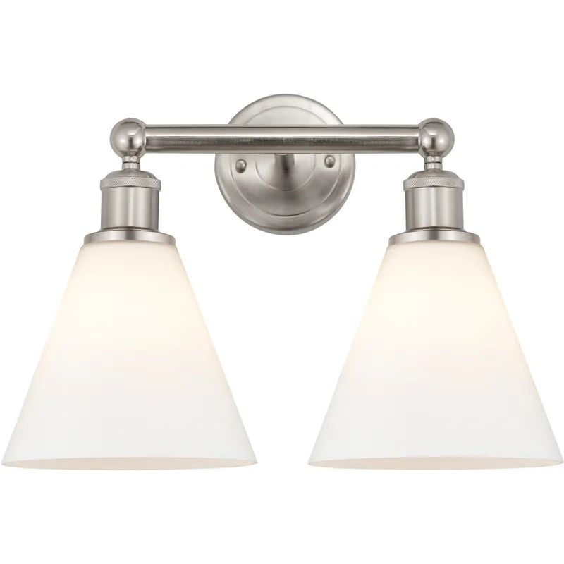 Berkshire 2 Light 17 inch Satin Nickel Bath Vanity Light Wall Light in Matte White