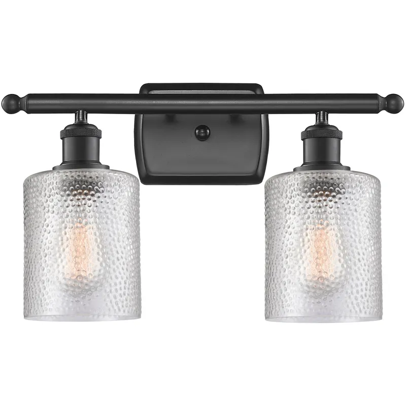 Ballston Cobbleskill LED 16 inch Matte Black Bath Vanity Light Wall Light in Clear Glass, Ballston