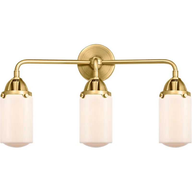 Nouveau 2 Dover LED 23 inch Satin Gold Bath Vanity Light Wall Light in Matte White Glass