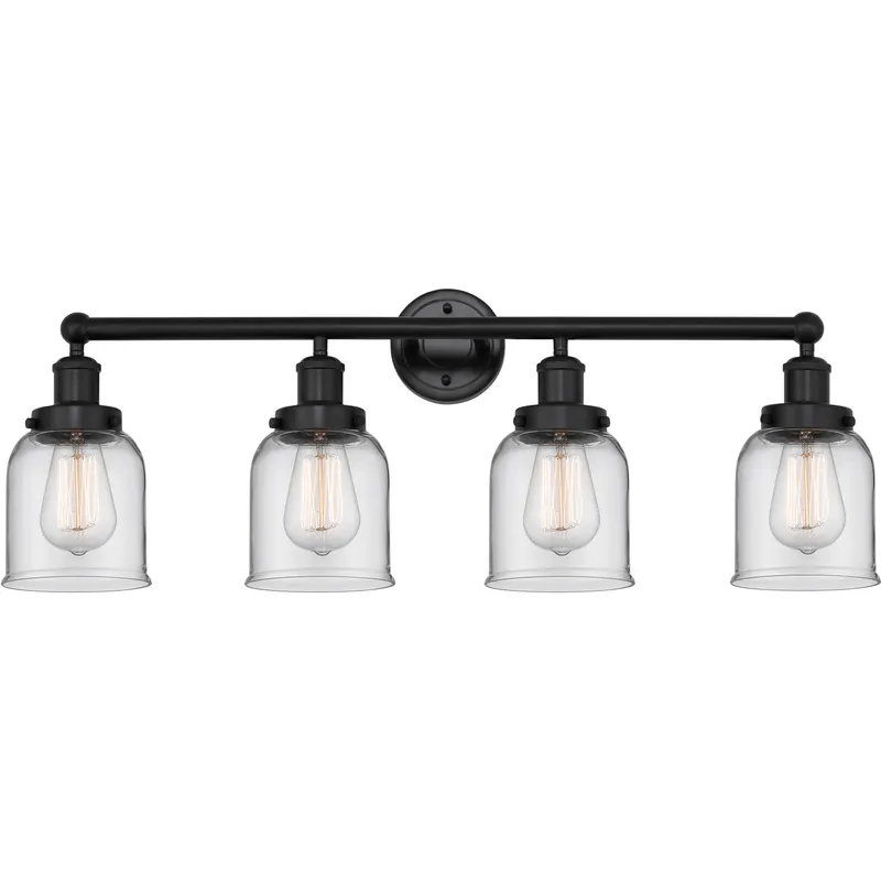 Bell 4 Light 33.5 inch Matte Black Bath Vanity Light Wall Light