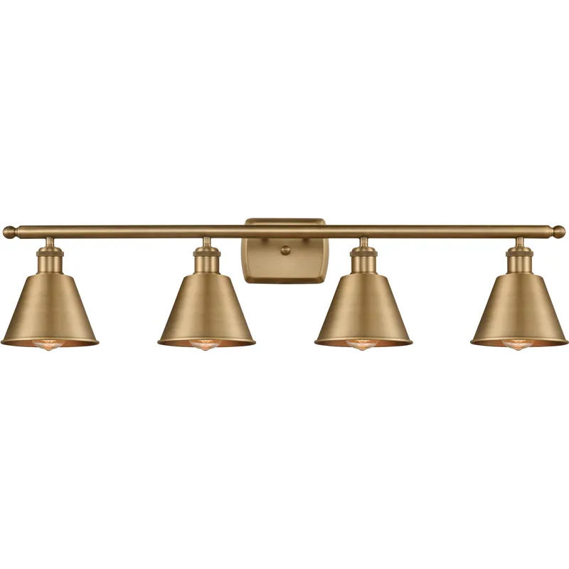 Ballston Smithfield 4 Light 36 inch Brushed Brass Bath Vanity Light Wall Light, Ballston