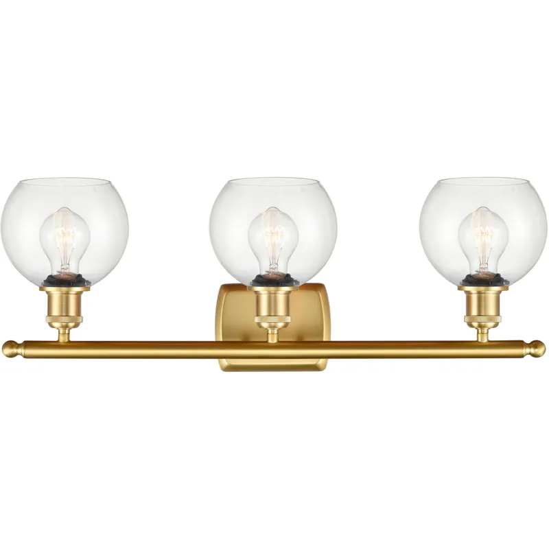Ballston Athens LED 26 inch Satin Gold Bath Vanity Light Wall Light in Clear Glass