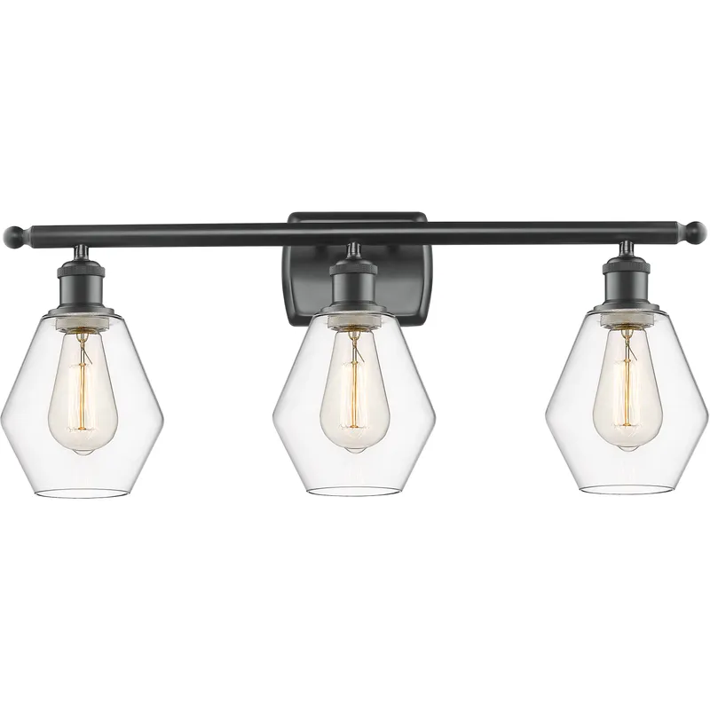 Ballston Cindyrella LED 26 inch Matte Black Bath Vanity Light Wall Light in Clear Glass