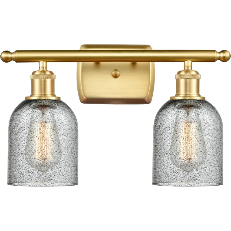 Ballston Caledonia LED 16 inch Satin Gold Bath Vanity Light Wall Light in Charcoal Glass, Ballston