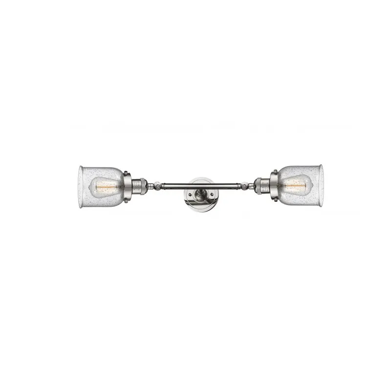 Franklin Restoration Small Bell LED 5 inch Polished Nickel Bath Vanity Light Wall Light in Seedy Glass, Franklin Restoration